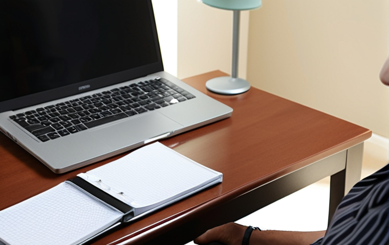 A professional and empathetic counselor, embodying a calm and centered presence, sitting at a modern, clean desk in a well-lit therapy office. Their expression conveys deep focus and readiness for a session. On the desk, a laptop displays an abstract, organized interface (suggesting client notes or a pre-session blueprint) and a neatly placed notebook, hinting at meticulous preparation. The background is softly blurred, indicating a tranquil counseling environment, perhaps with a comfortable client chair. The overall atmosphere is warm, inviting, and professional, reflecting a therapist who is fully present and dedicated to connecting with their clients. Natural light, professional attire, high detail, realistic style.