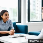 청소년상담사 실기시험에 대비한 연습 전략 - A professional counseling training session in a modern, well-lit office setting, featuring two diver...