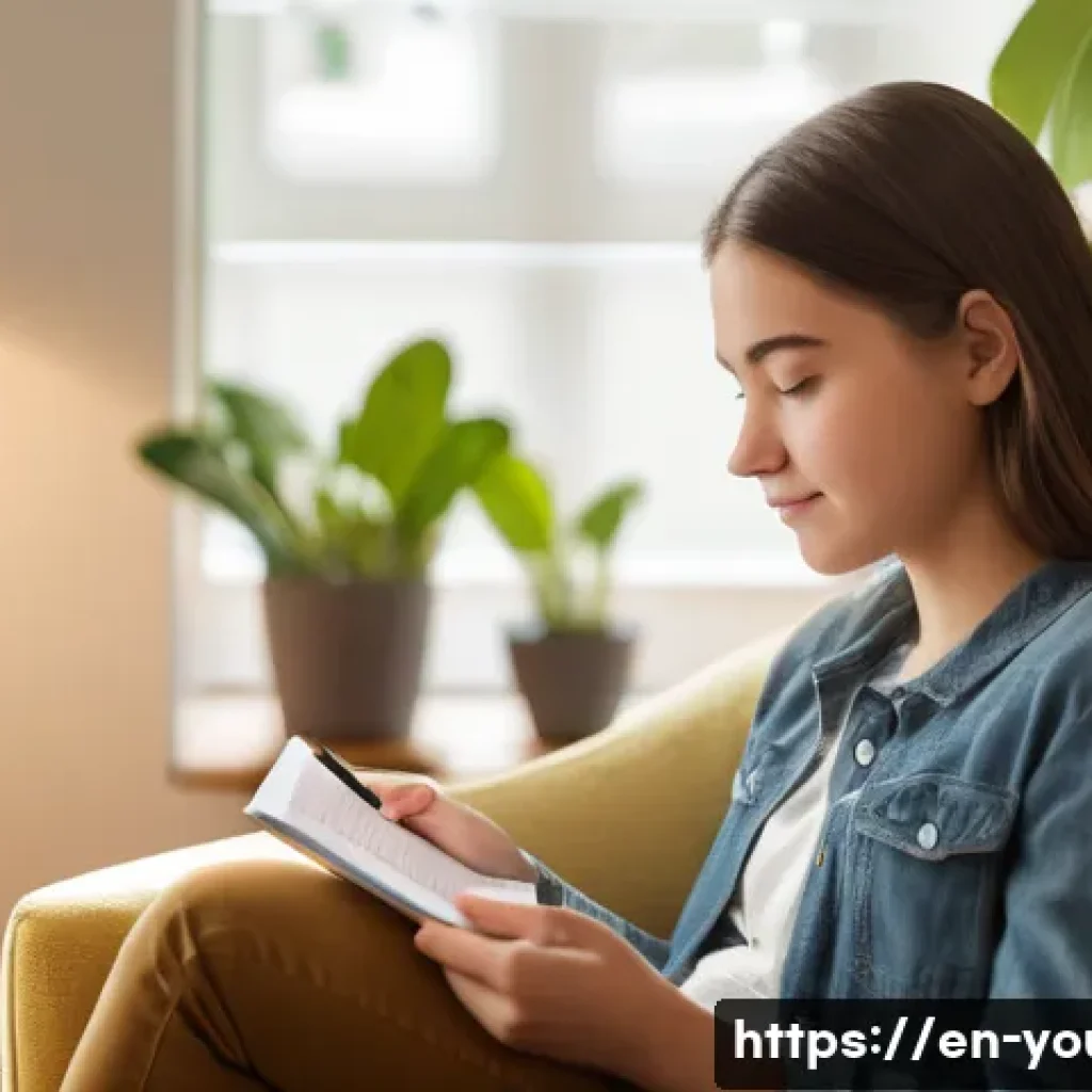 청소년상담사와 코칭의 차이점 - A warm and inviting counseling session scene featuring a teenage girl sitting comfortably on a cozy ...