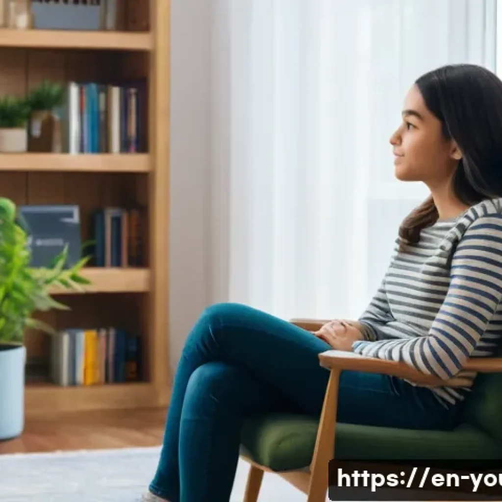 청소년상담사로서 자주 겪는 문제 해결법 - A warm and inviting counseling room scene showing a compassionate therapist attentively listening to...
